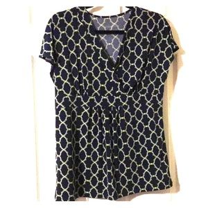 Navy and green dress shirt